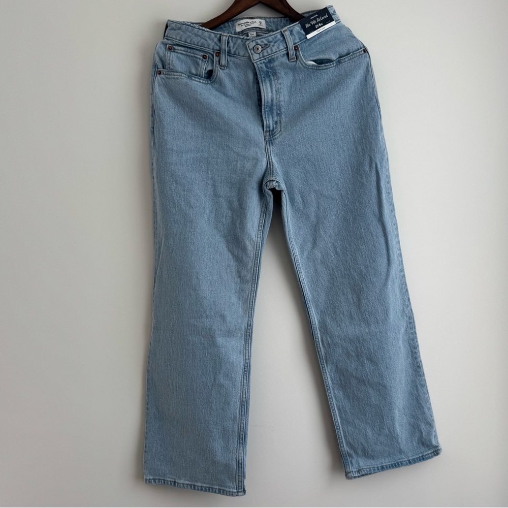 Abercrombie & Fitch Women's High Rise 90s Relaxed Jeans - Light Blue
